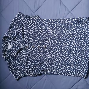 Navy & white Charter Club collared blouse